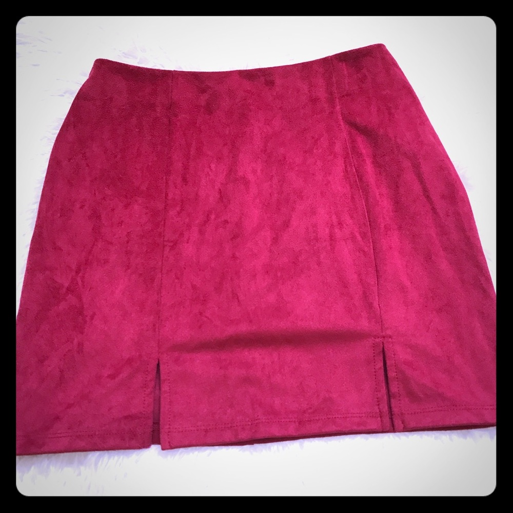 NWOT! Red Suede Forever 21 Skirt